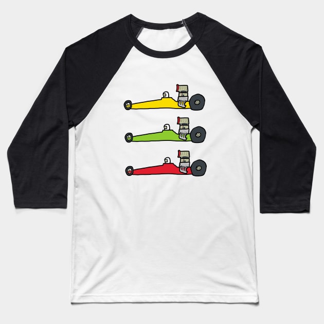 Drag Racing Baseball T-Shirt by Mark Ewbie
